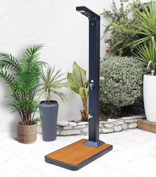 Ubbink Solaris 2 in 1 Bodenplatte Teak für Solar Gartendusche SOLARIS