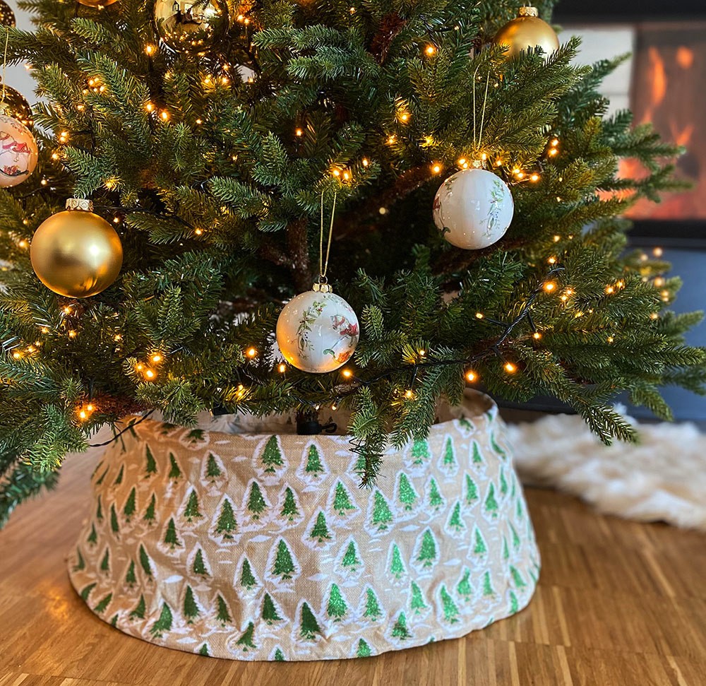 Christbaumständer Abdeckung Verkleidung Natur Weihnachtsbaum Faltbar Leinen Christbaumständer Abdeckung Verkleidung Natur Weihnachtsbaum Faltbar Leinen
