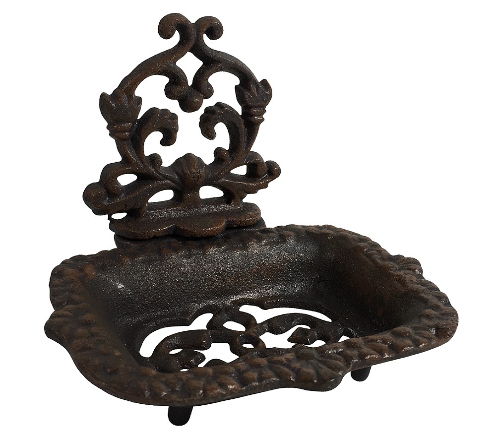 Seifenschale Nostalgie Seifenhalter Rustikal Gusseisen Antik-Braun