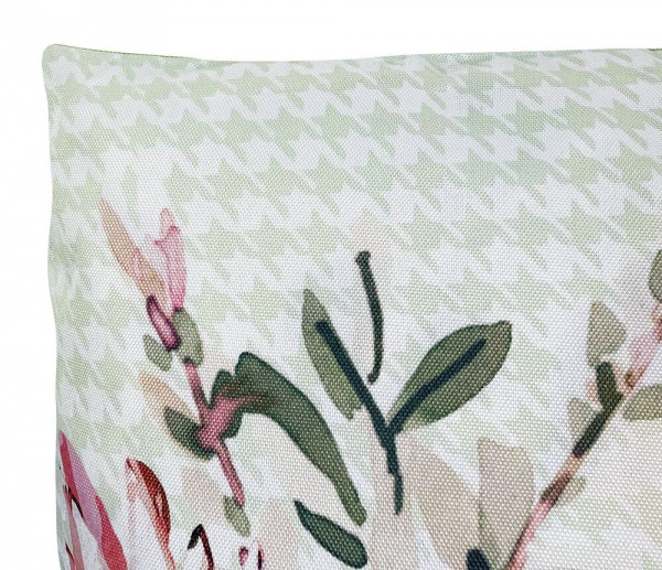 Outdoor Kissen Blumen Vintage Gartenkissen Wasserabweisend Weiß Grün 45x45cm