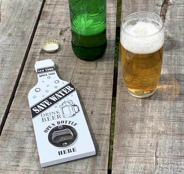 Flaschenöffner SAVE WATER - DRINK BEER New York Vintage Wandflaschenöffner