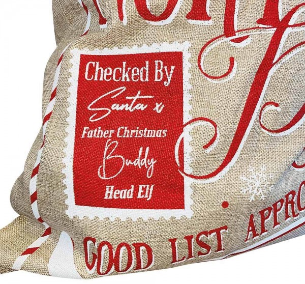 Nikolaussack Jute Weihnachten Weihnachtssack für Geschenke North Pole 70x50cm