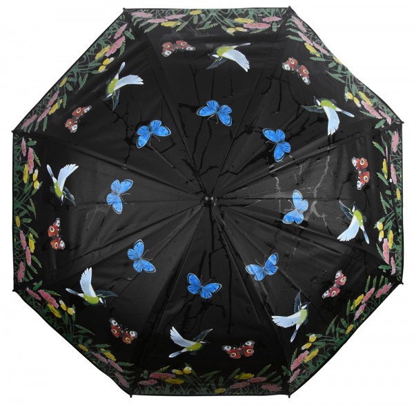 Regenschirm Blumenwiese Farbwechsel bei Regen Stockschirm