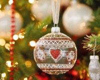 Christbaumkugeln Love Herz 6 Stück  Weihnachtskugeln Set Transparent Echt Glas Christbaumkugeln Love Herz 6 Stück  Weihnachtskugeln Set Transparent Echt Glas