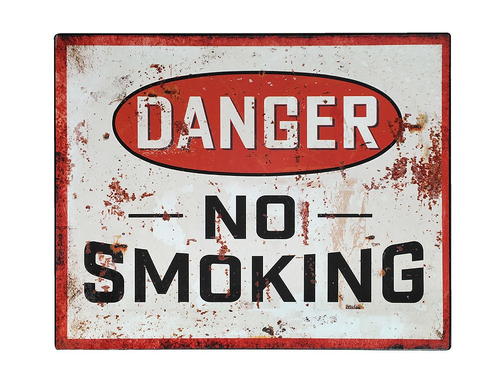 Blechschild DANGER - NO SMOKING Dekoschild Vintage 20x25cm
