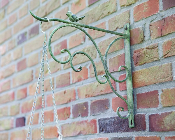 Wandhalterung für Blumenampel Vintage Wandhaken Blumentopf Grün Patiniert