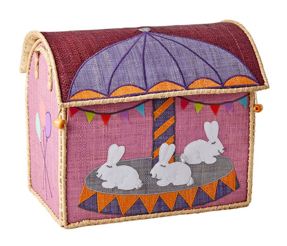 Rice Spielzeugkorb Carousel Klein Spielzeugkiste für Kinder Karussell