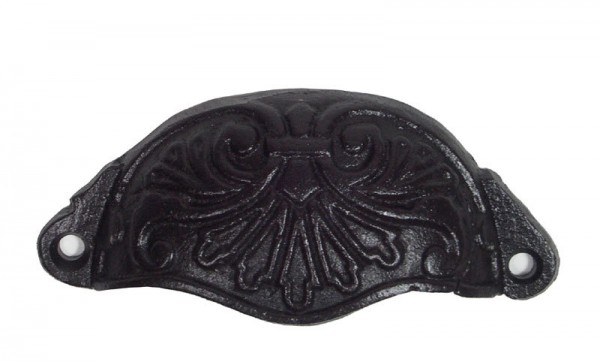 Muschelgriff Möbelgriff Gusseisen Griff für Schubladen Schwarz
