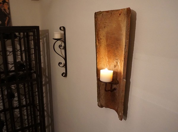 zeitzone Echt Antiker Dachziegel mit Kerzenhalter Landhausstil Wandkerzenhalter