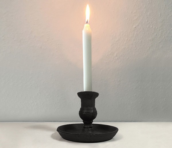 Kerzenhalter Gusseisen Schwarz Biedermeier Kerzenständer Antik-Stil 9,5cm