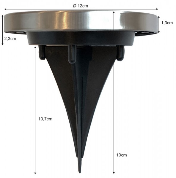 Solar Bodenleuchte Garten LED Solarlampe Bodenstrahler Edelstahl 12cm