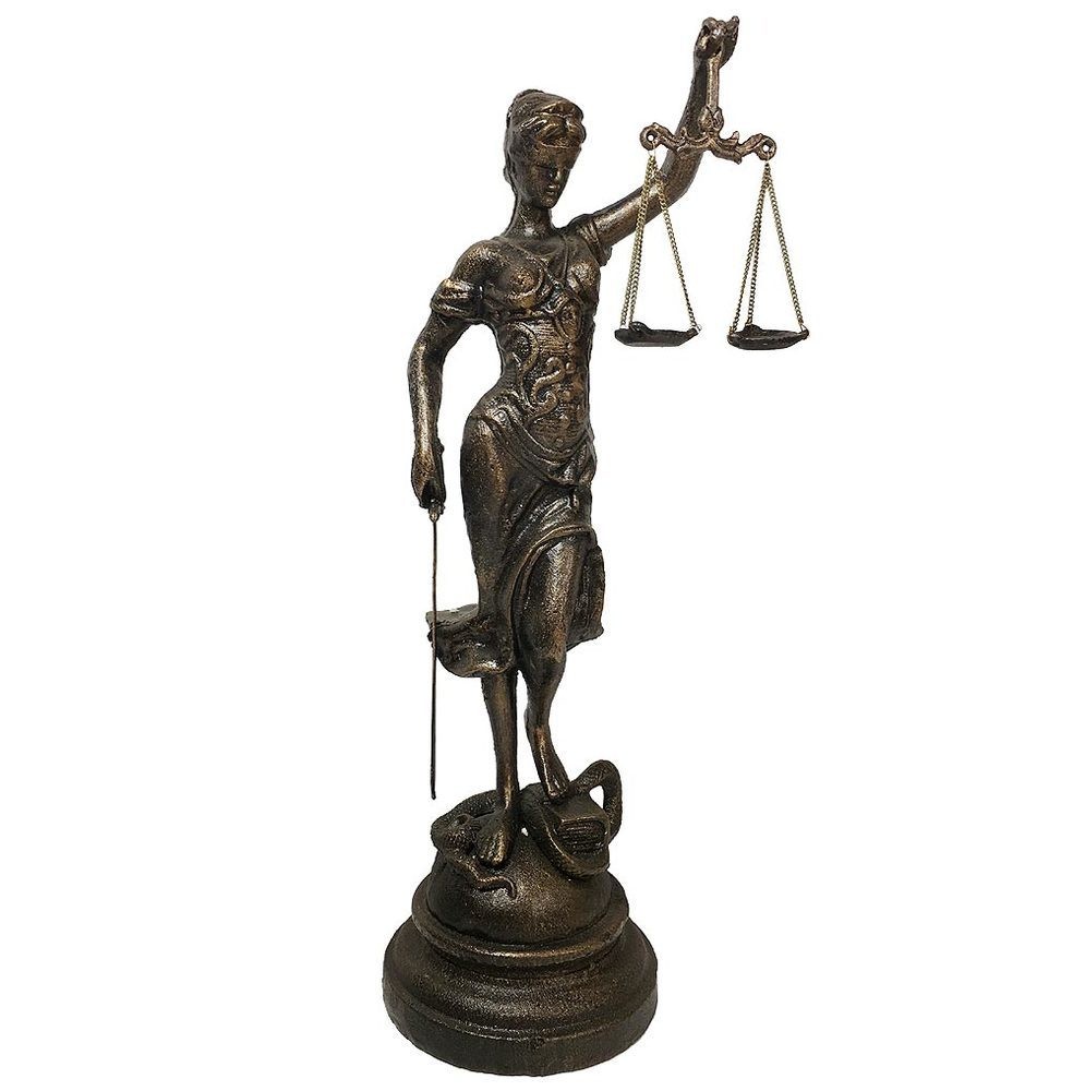 Justitia Figur Göttin der Gerechtigkeit Skulptur Gusseisen Dekofigur 40cm