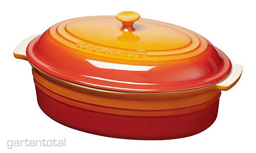 Le Creuset Auflaufform mit Deckel Oval Ofenrot 36cm