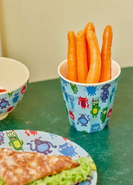 Rice Melamin Becher Monster Hellblau Monsters Print Medium