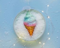 : Christbaumschmuck Eis 2 : Christbaumschmuck Eis 2 Stück Glas Christbaumanhänger Eiswaffeln Christbaumfigur