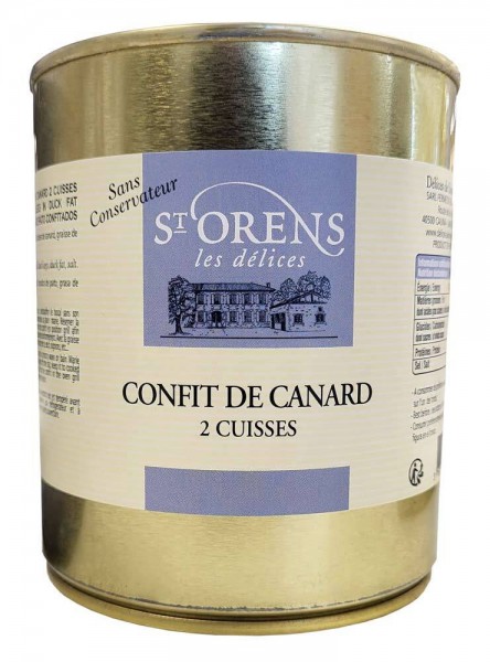 Saint Orens Confit De Canard 2 Entenkeulen Entenconfit mit Entenschmalz 730 g