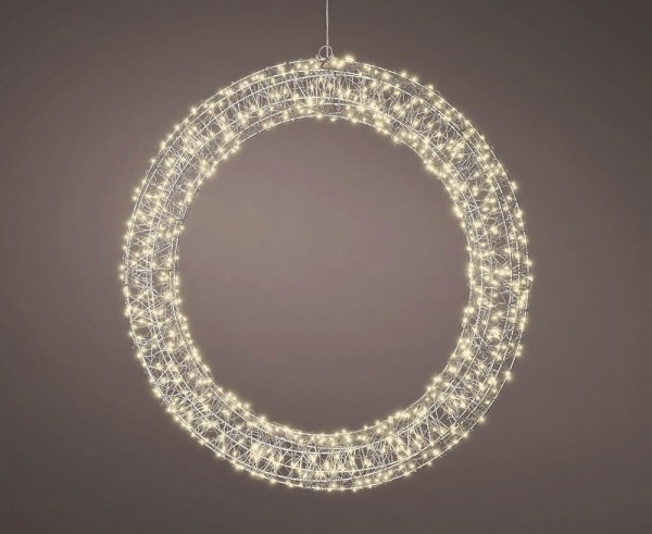 Lichtkranz Beleuchtet Weihnachten Metall Lichterkranz Warmweiß Stecker Timer Outdoor 58cm