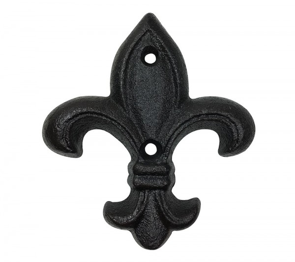 Lilie Deko Gusseisen Französische Fleur-de-Lys für Wand Antik-Stil Schwarz