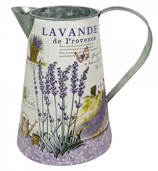 Deko Krug Zink Lavendel Zinkkrug Gießkanne Zinkkanne Wasserkrug Landhaus Vintage