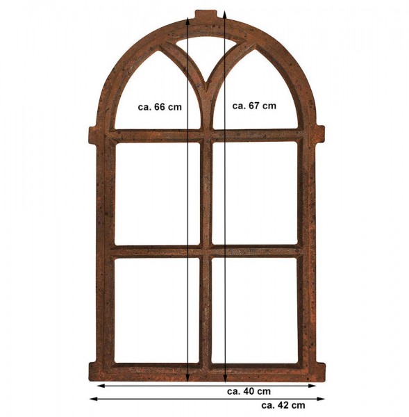 Stallfenster Gusseisen Antik-Stil Rostig Rundbogen Eisenfenster 67cm