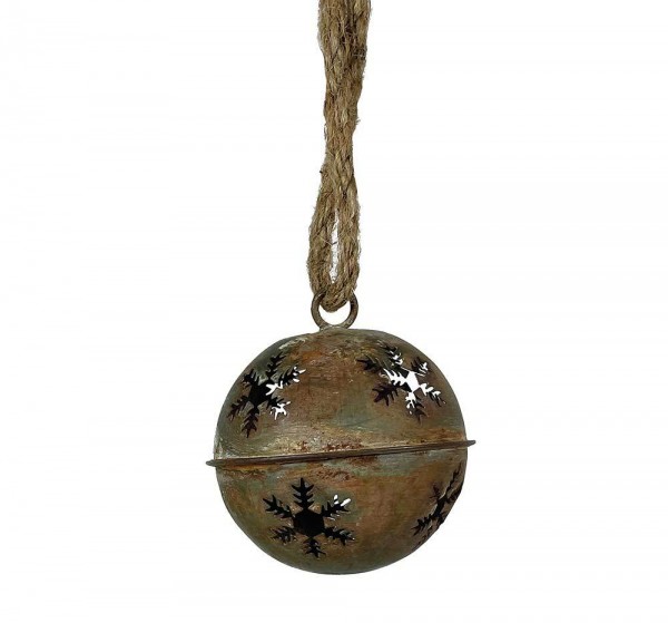 Christbaumkugel Glöckchen Zink Rostig Vintage-Stil Christbaumschmuck Nostalgie