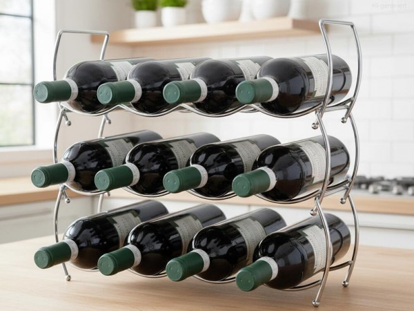 Weinregal Flaschenregal Stapelbar Chrom 3-er Set für 12 Flaschen Metall