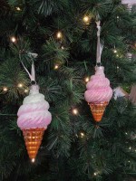 : Christbaumschmuck Eis 2 : Christbaumschmuck Eis 2 Stück Glas Christbaumanhänger Eiswaffeln Christbaumfigur