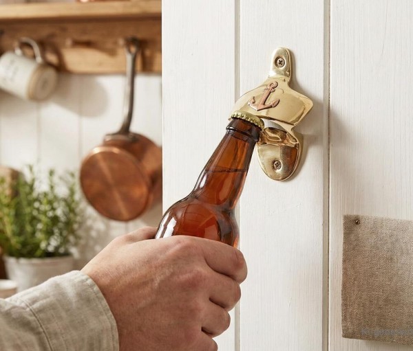 Wandflaschenöffner Anker Messing Flaschenöffner Wandmontage Bieröffner Maritim