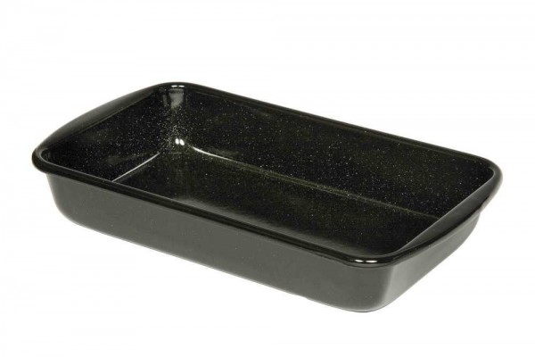 Riess Auflaufform Backform Emaille Schwarz 32 cm x 19 cm