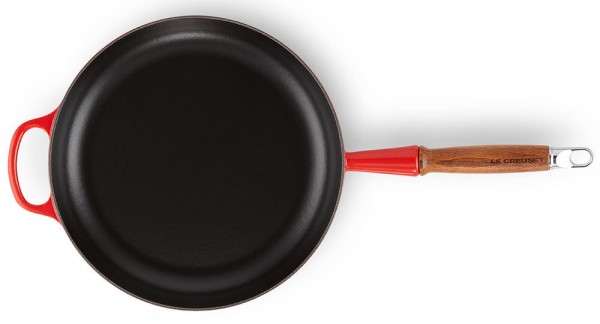 Le Creuset Bratpfanne mit Holzgriff Signature Gusseisen Kirschrot