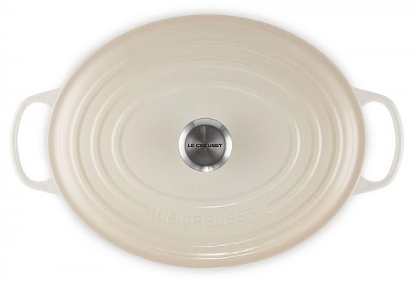 Le Creuset Bräter Signature Oval Gusseisen Meringue 33cm