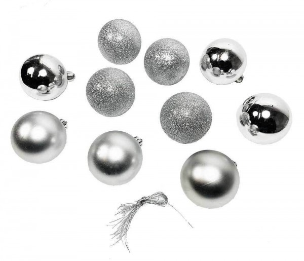 Christbaumkugeln Silber 10 Stück Weihnachtsbaumkugeln Christbaumschmuck