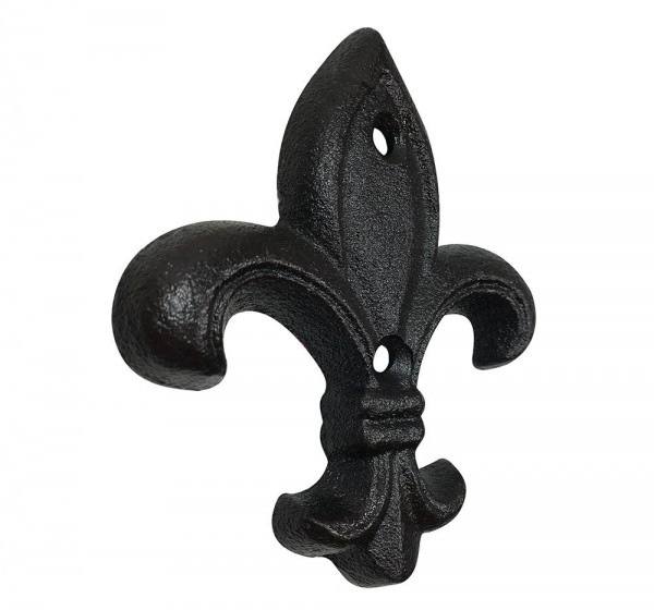 Lilie Deko Gusseisen Französische Fleur-de-Lys für Wand Antik-Stil Schwarz