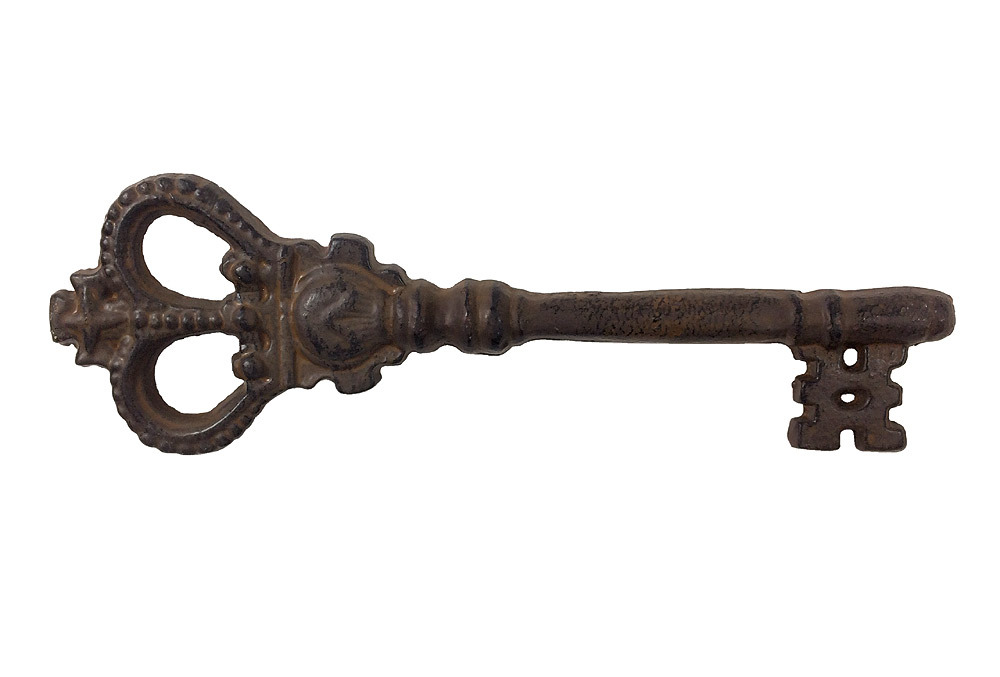 Deko Schlüssel Vintage Groß Krone Nostalgie Gusseisen Antik-Braun 25cm  kaufen