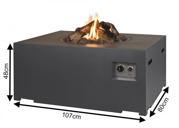 Happy Cocooning Feuertisch rechteckig grau 1070 x 800 mm