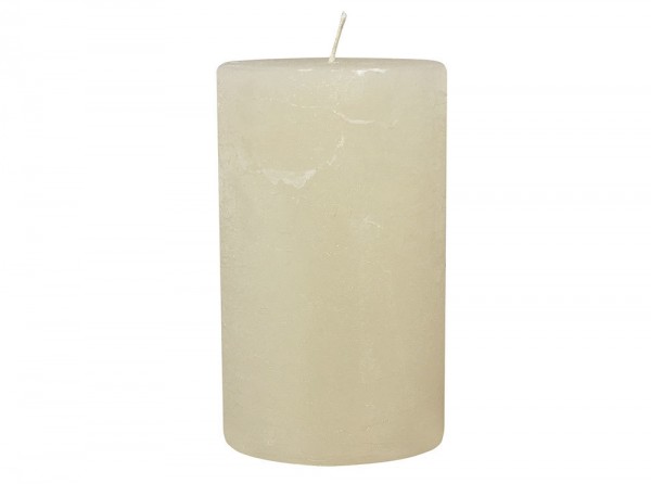 4 Rustic Stumpenkerzen Premium Kerze Creme Weiss 7x12cm - 55 Std Brenndauer