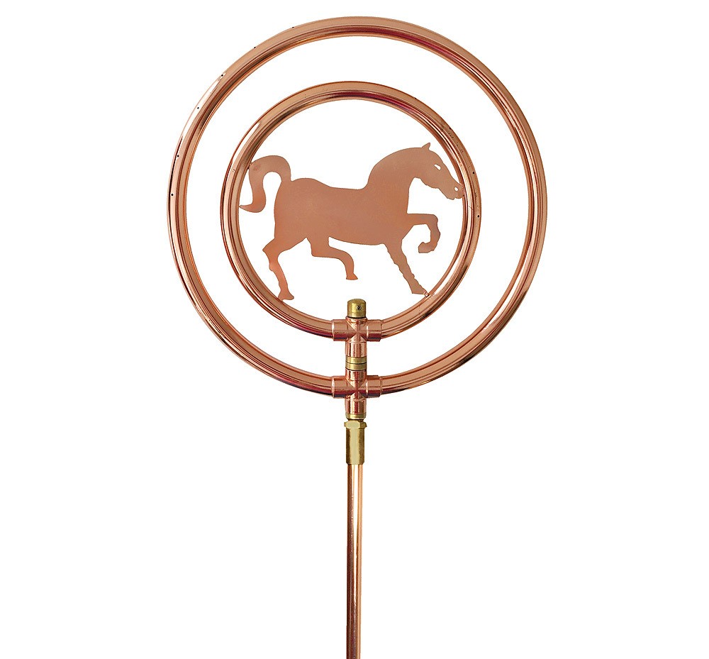 Rasensprenger Pferd Rotierend Kupfer mit Erdspieß Kreisregner Wasserspiel
