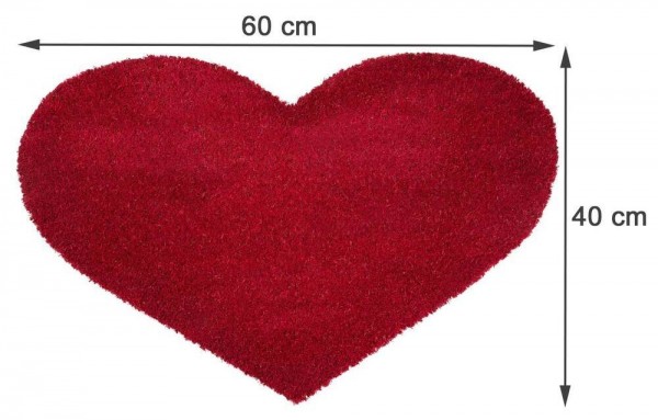 Fußmatte Herz Rot Kokosfaser Fußabtreter Love Eingang Herzform 60 x 40 cm