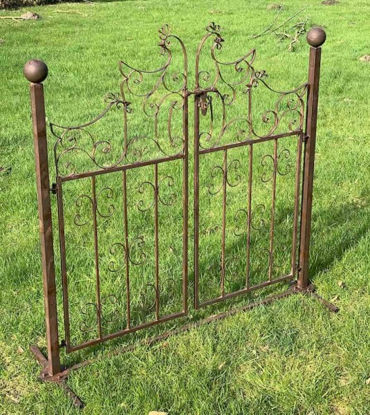 Deko Gartentor Metall Gartentür Antik-Stil Dekoration Garten Hühner Landhausstil
