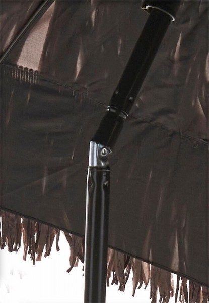 Sonnenschirm Hawaii Strandschirm Taupe Fransen Erdspieß Neigbar Höhenverstellbar