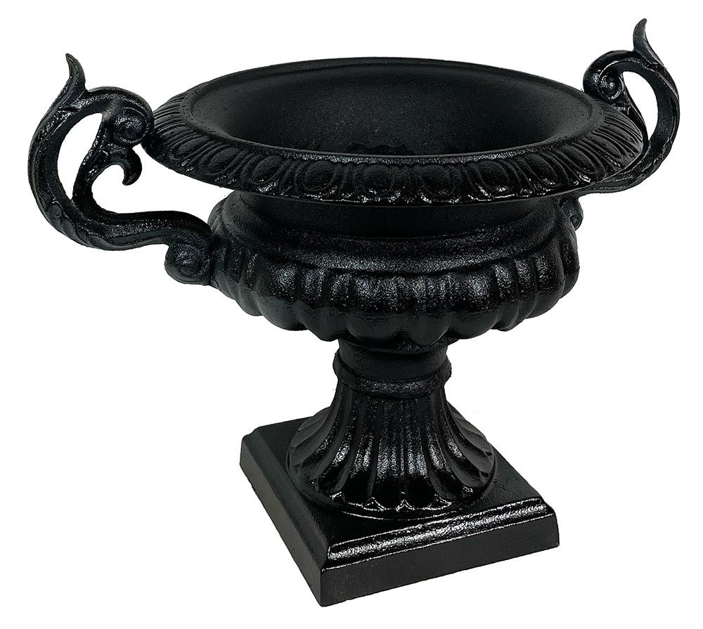 Französische Vase Henkel Pflanztopf Gusseisen Schwer Amphore Antik-Stil Schwarz Französische Vase Henkel Pflanztopf Gusseisen Schwer Amphore Antik-Stil Schwarz