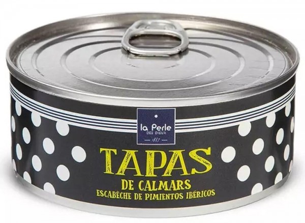 La Perle des Dieux Tapas de Calmars Tintenfisch mit Pimientos - Dose 215 g