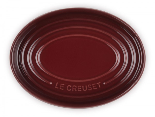 Le Creuset Kochlöffelablage Oval Kochlöffelhalter Steinzeug Garnet (Rhone) Bordeaux-Rot