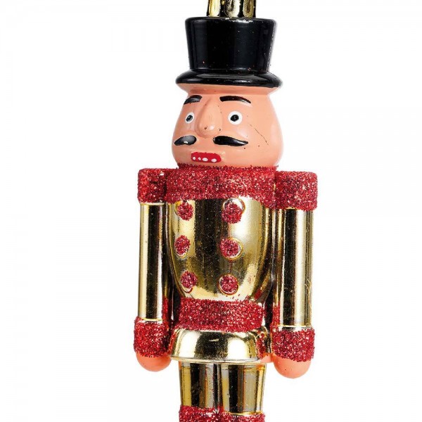 Christbaumschmuck Nußknacker 2 Stück Nussknacker Husar Rot Gold Weihnachten