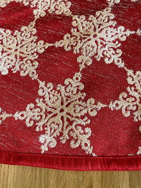 Weihnachtsbaumdecke Schneeflocke Rot Christbaum-Unterlage Christbaumdecke 110cm