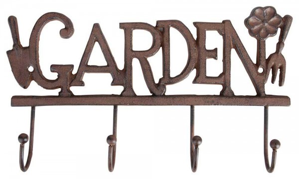 Wandgarderobe "Garden" Garderobe Wandhaken Gusseisen Vintage Braun