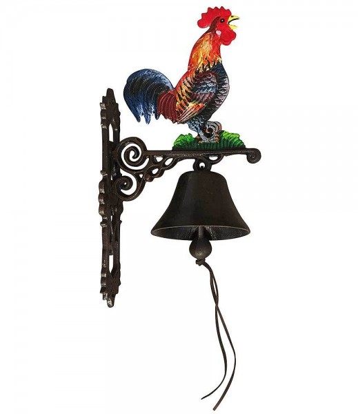 Türglocke Hahn Glocke Gusseisen Rustikal Antik-Stil Braun