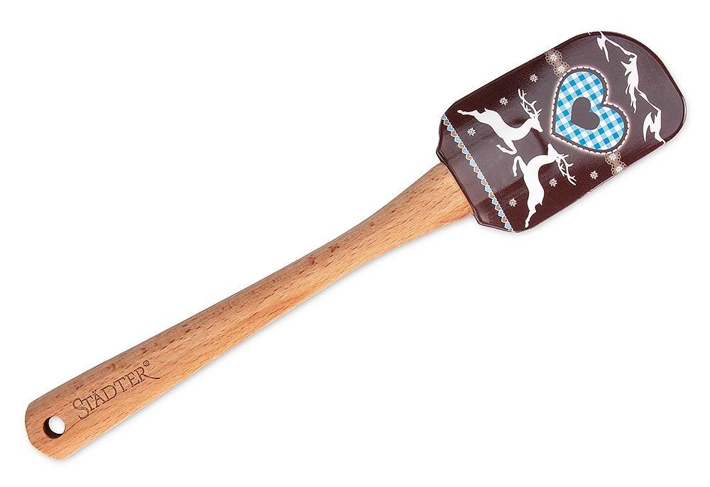 Städter Teigschaber Braun Hirsch Silikon Holzgriff 25cm Städter Teigschaber Braun Hirsch Silikon Holzgriff 25cm
