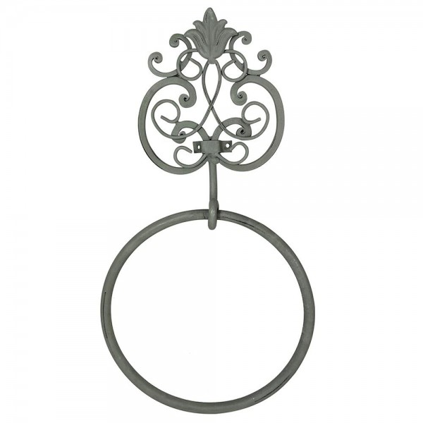 Handtuchring Grau Shabby Chic Vintage-Stil Handtuchhalter Eisen Landhaus