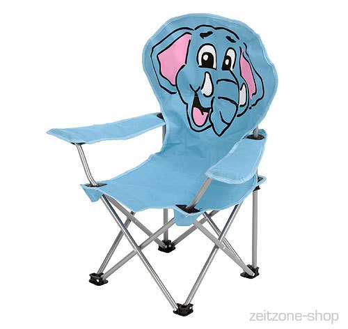 Kinder Klappstuhl Campingstuhl Elefanten -Motiv Blau